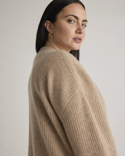 Mongolian Cashmere Oversized Boyfriend Cardigan Sweater