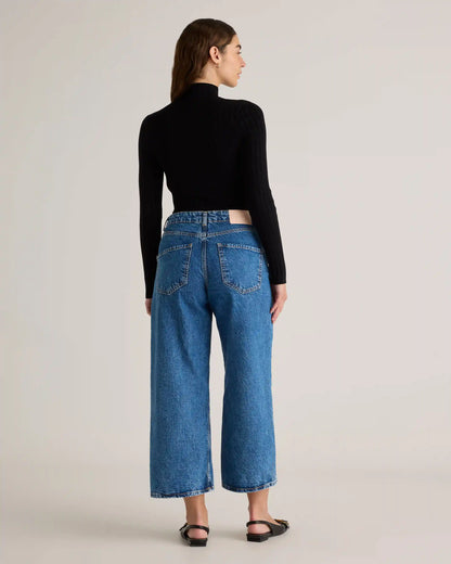 Cotton Cashmere Ribbed Turtleneck Bodysuit