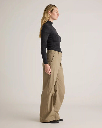 Cotton Cashmere Ribbed Turtleneck Bodysuit