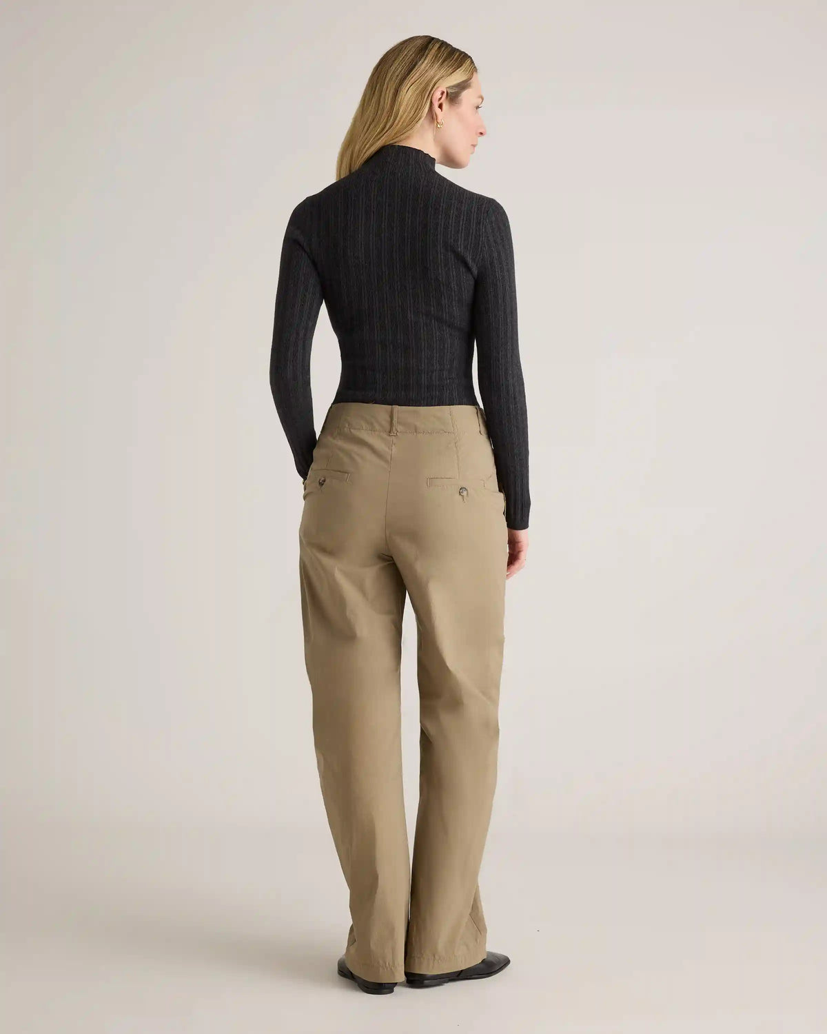 Cotton Cashmere Ribbed Turtleneck Bodysuit
