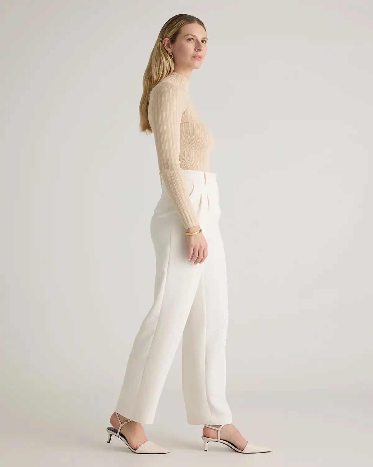 Cotton Cashmere Ribbed Turtleneck Bodysuit