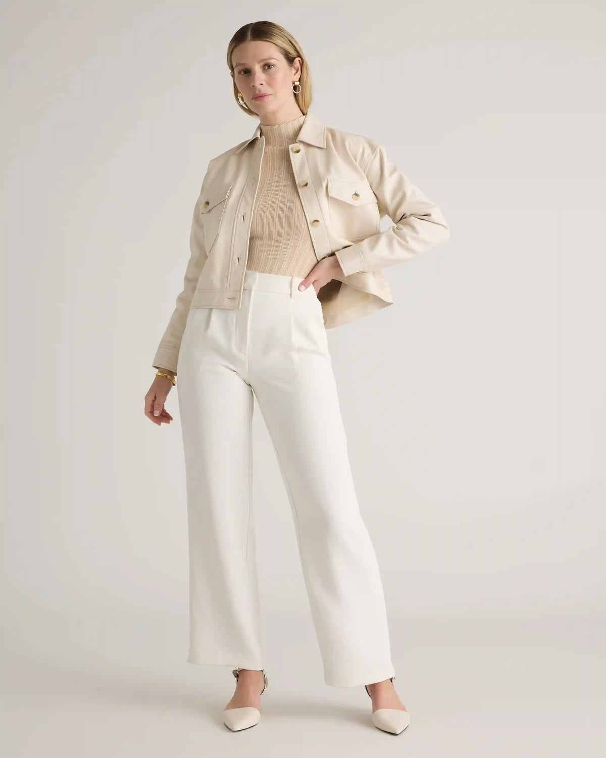 Cotton Cashmere Ribbed Turtleneck Bodysuit