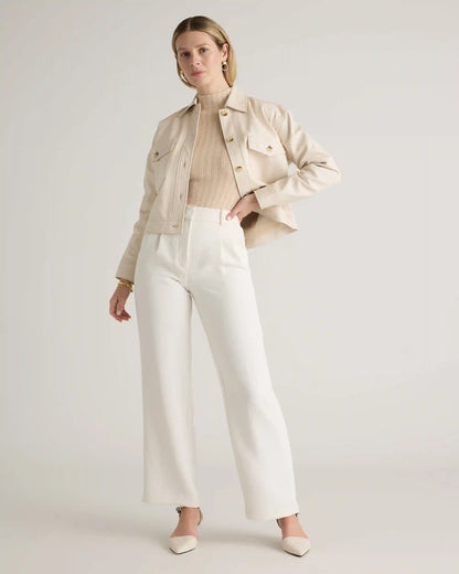 Cotton Cashmere Ribbed Turtleneck Bodysuit
