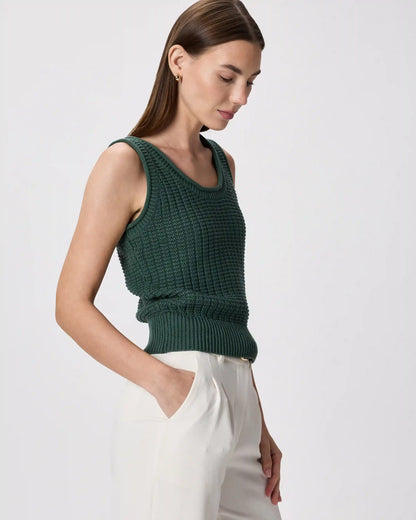 100% Organic Cotton Waffle Cropped Sweater Tank