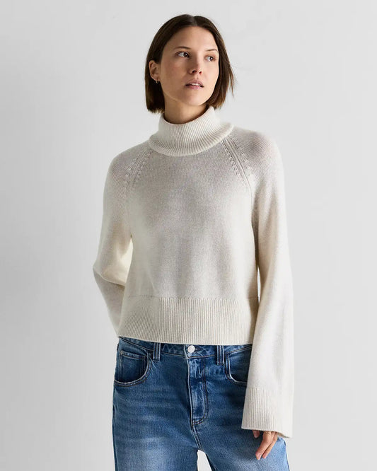 Australian Merino Wool Cropped Mock Neck Sweater