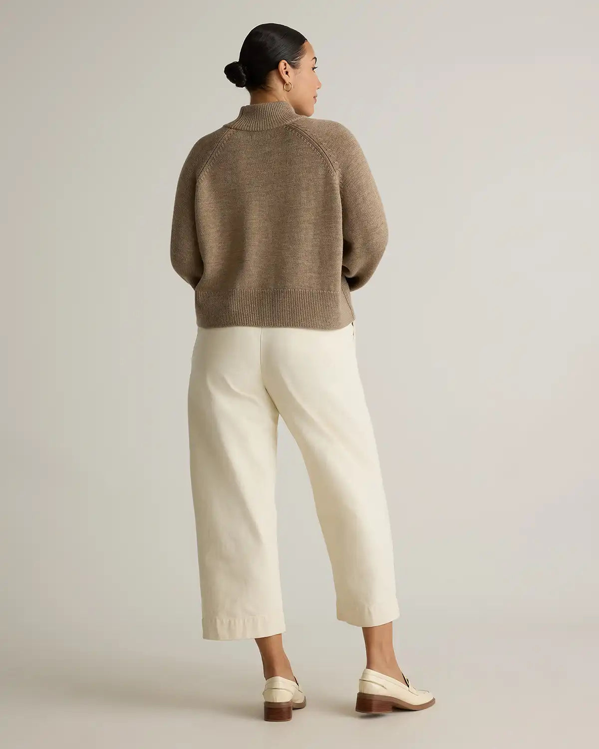 Australian Merino Wool Cropped Mock Neck Sweater