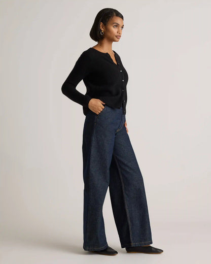 100% Yak Soft Rib Crew Cardigan