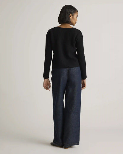 100% Yak Soft Rib Crew Cardigan