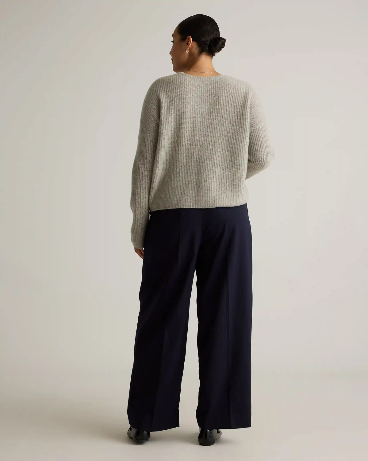 100% Yak Soft Rib Crew Cardigan