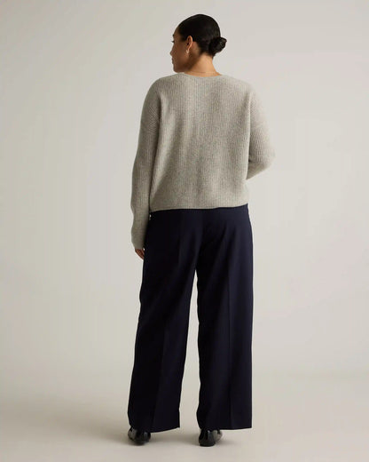 100% Yak Soft Rib Crew Cardigan