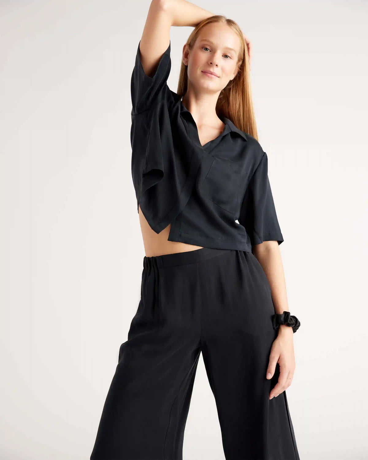 100% Washable Silk Pajama Button Up Top