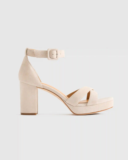 Italian Leather Crisscross Platform Sandal