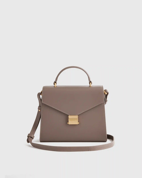 Italian Leather Top Handle Crossbody Satchel