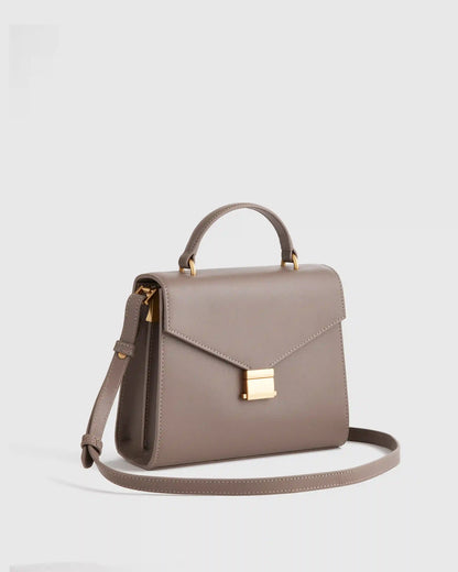 Italian Leather Top Handle Crossbody Satchel