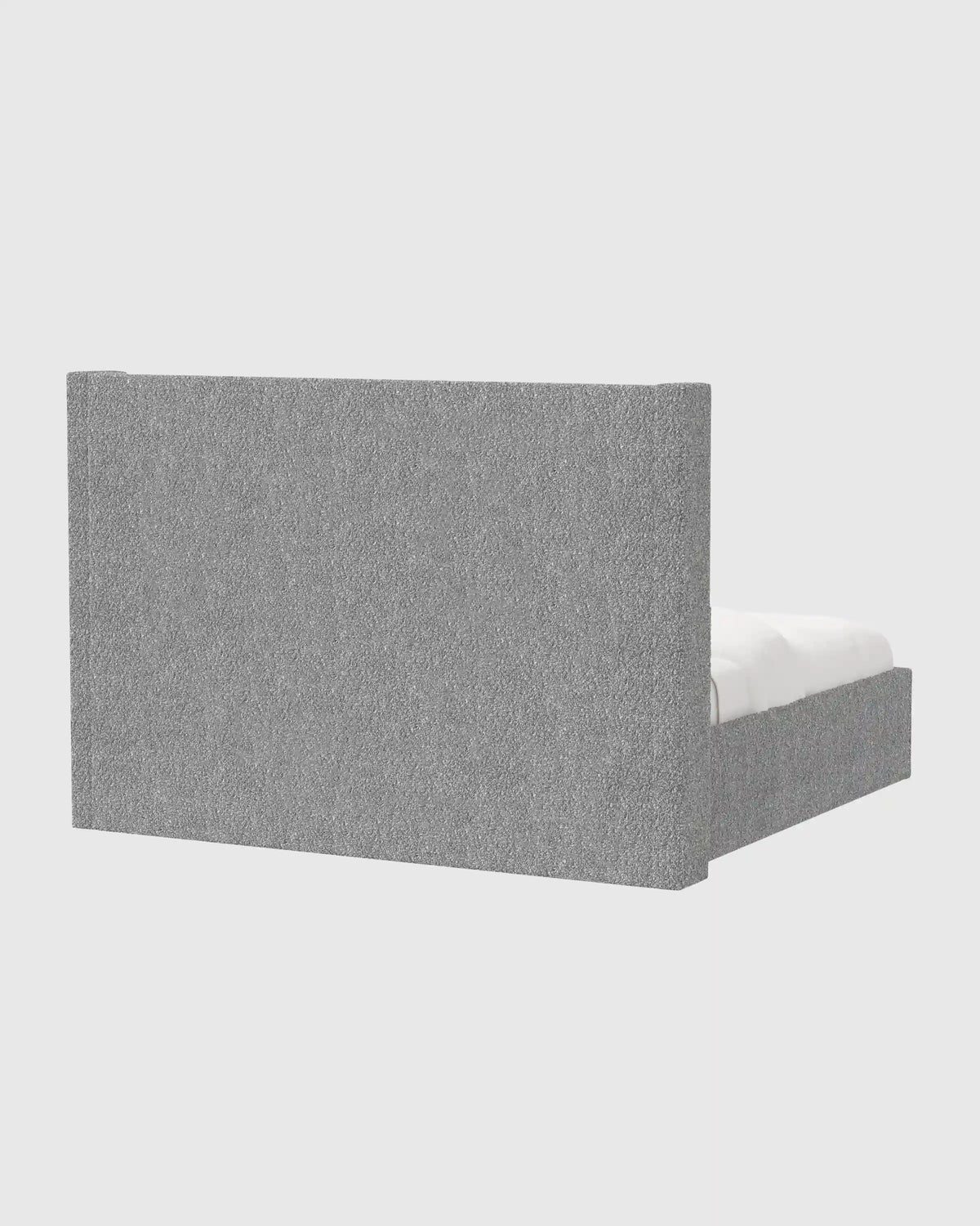 Plush Boucle Wingback Bed
