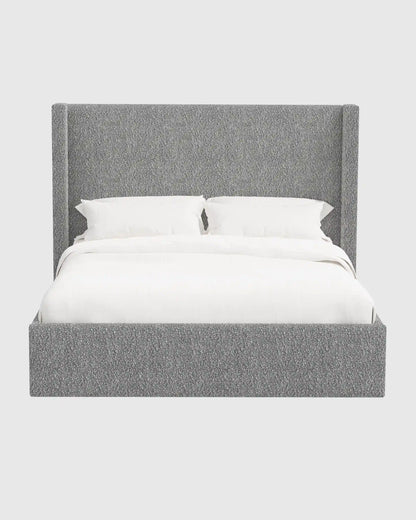 Plush Boucle Wingback Bed