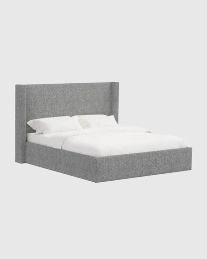 Plush Boucle Wingback Bed