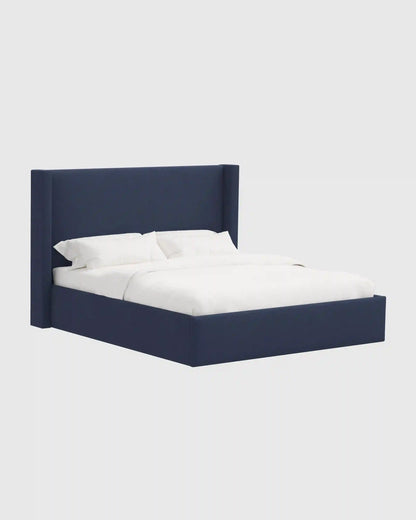 100% Linen Wingback Bed