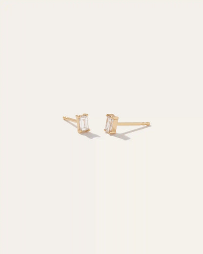 14K Gold Baguette Diamond Studs 0.28 Carat