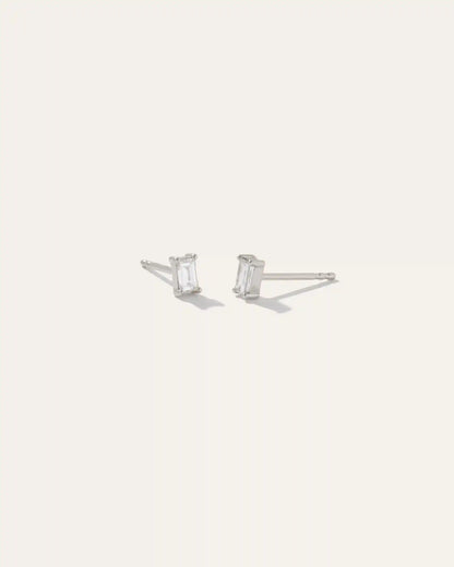 14K Gold Baguette Diamond Studs 0.28 Carat