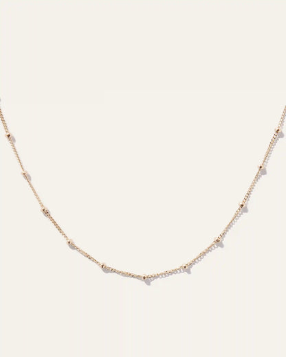 14k Gold Station Bead Choker