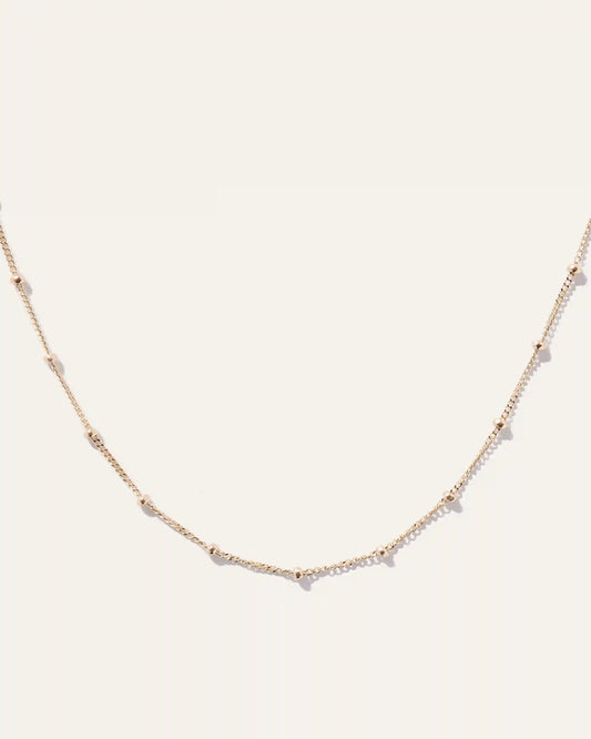 14k Gold Station Bead Choker