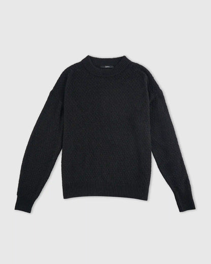 Baby Alpaca-Wool Diamond Stitch Crew