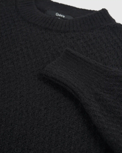 Baby Alpaca-Wool Diamond Stitch Crew