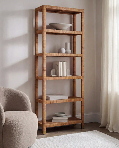 Handwoven Rattan Bookcase