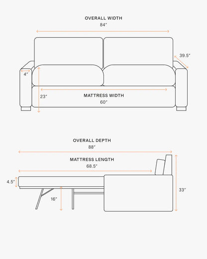 Brennan Sleeper Sofa in Performance Basketweave