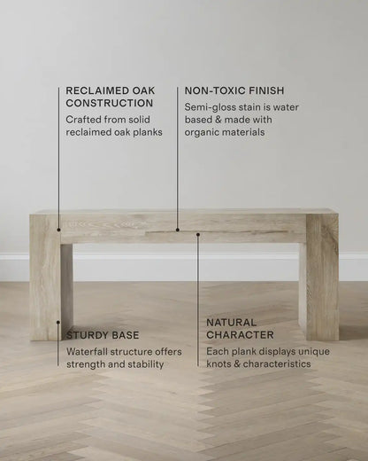 Reclaimed Oak Waterfall Console Table