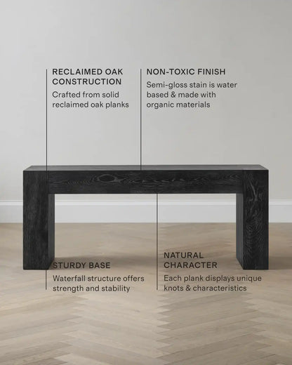 Reclaimed Oak Waterfall Console Table