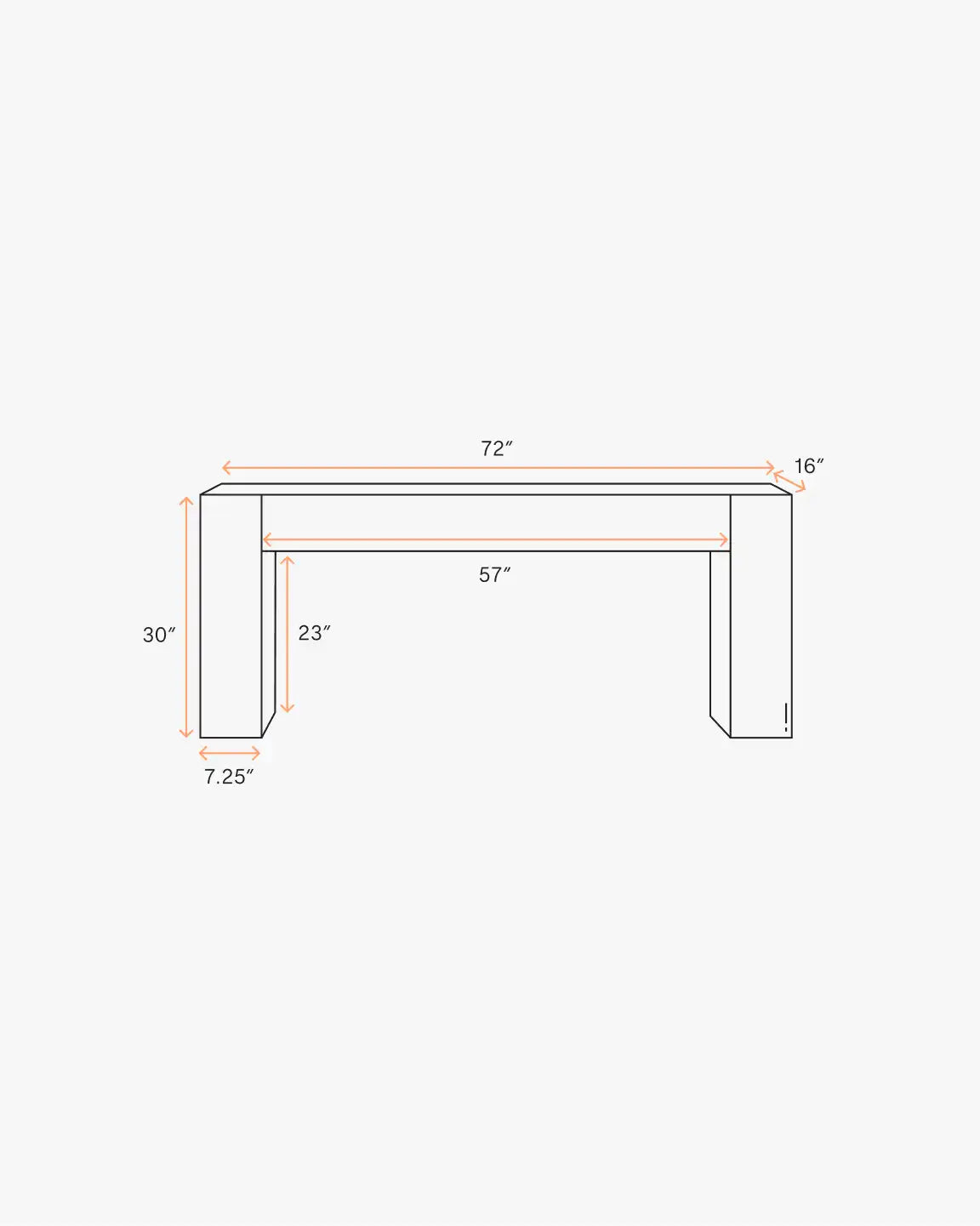 Reclaimed Oak Waterfall Console Table