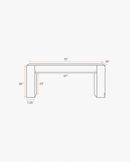 Reclaimed Oak Waterfall Console Table