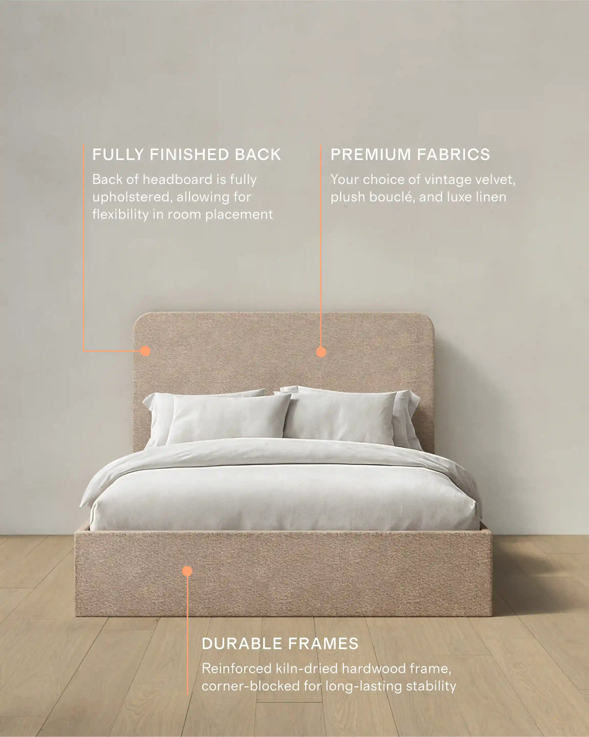 Plush Boucle Curved Bed