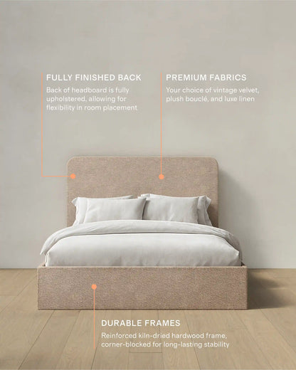 Plush Boucle Curved Bed