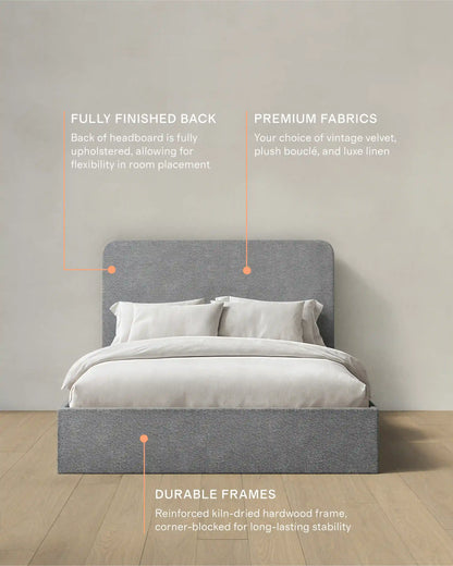 Plush Boucle Curved Bed