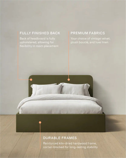 100% Linen Curved Bed