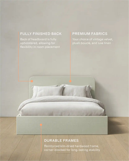 100% Linen Curved Bed