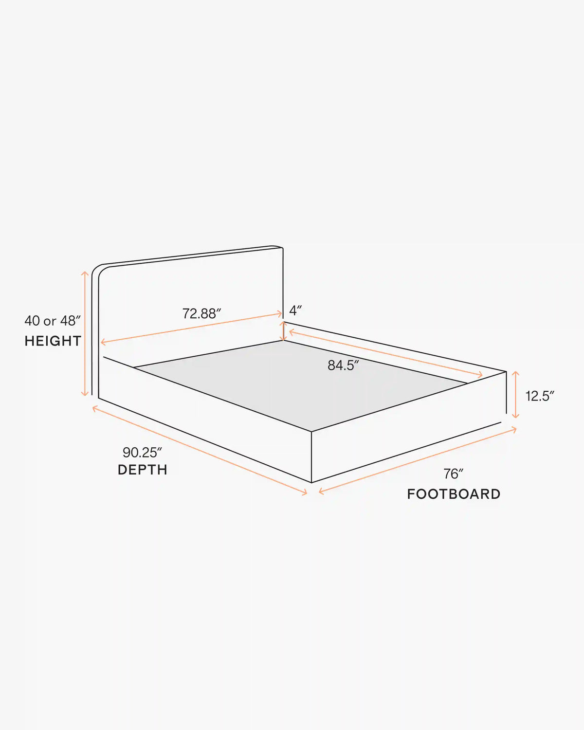 100% Linen Curved Bed