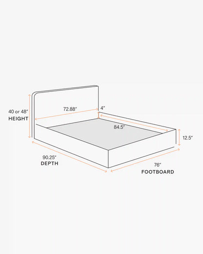 100% Linen Curved Bed