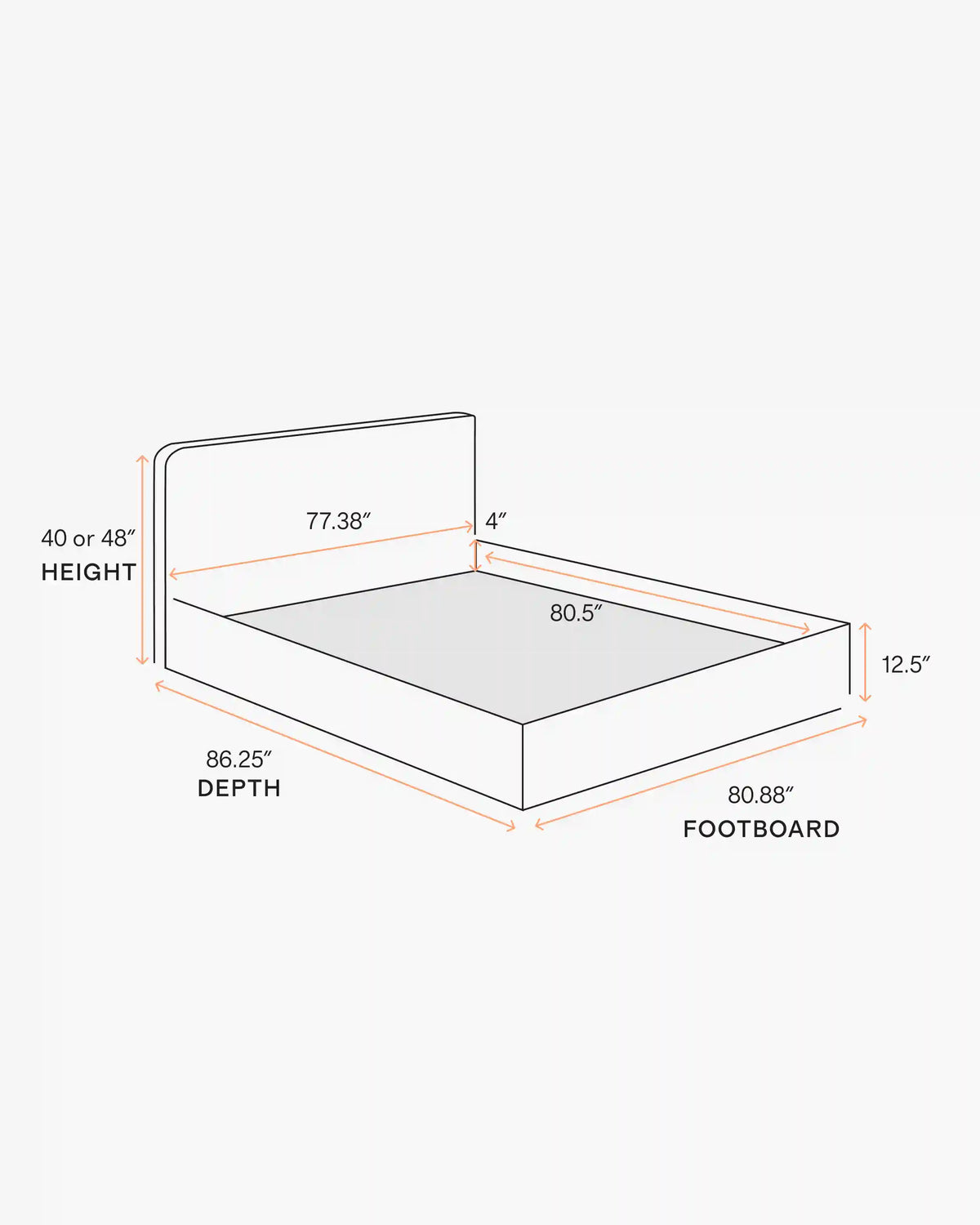 100% Linen Curved Bed