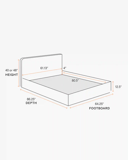 100% Linen Curved Bed