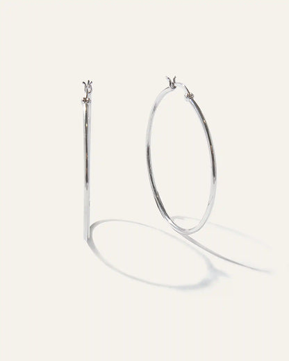 Silver Statement Hoops