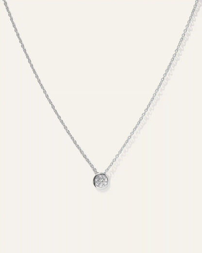 14K Gold Diamond Sliding Bezel Necklace
