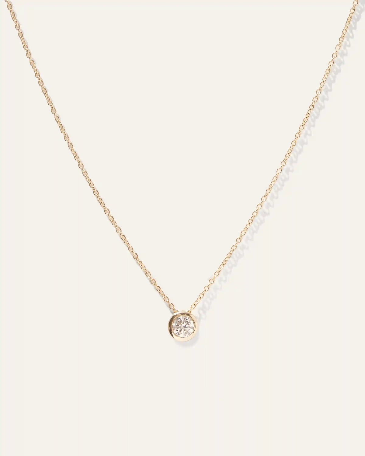 14K Gold Diamond Sliding Bezel Necklace