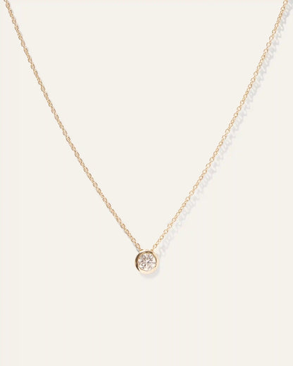 14K Gold Diamond Sliding Bezel Necklace