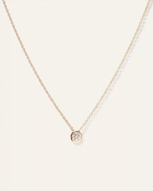 14K Gold Diamond Sliding Bezel Necklace
