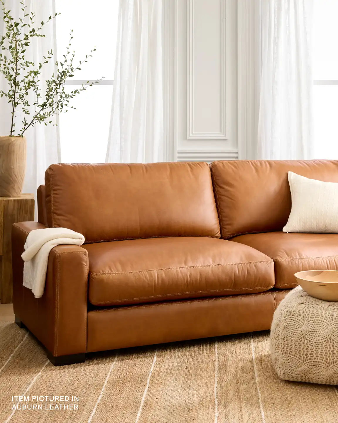 Stillman Chaise Sectional in Leather