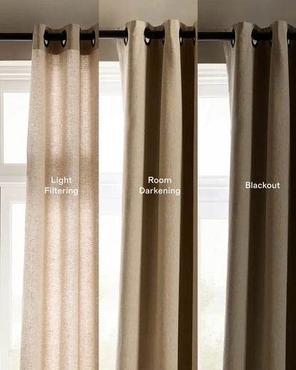 European Linen Grommet Curtain - Single Panel